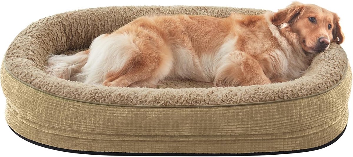 Hondenmand voor Grote Honden XL, Wasbaar Hondenkussen Zacht en Donzig, Ademend Hondenbed Antislip, Pluche Hondenmat, 102x70x10cm