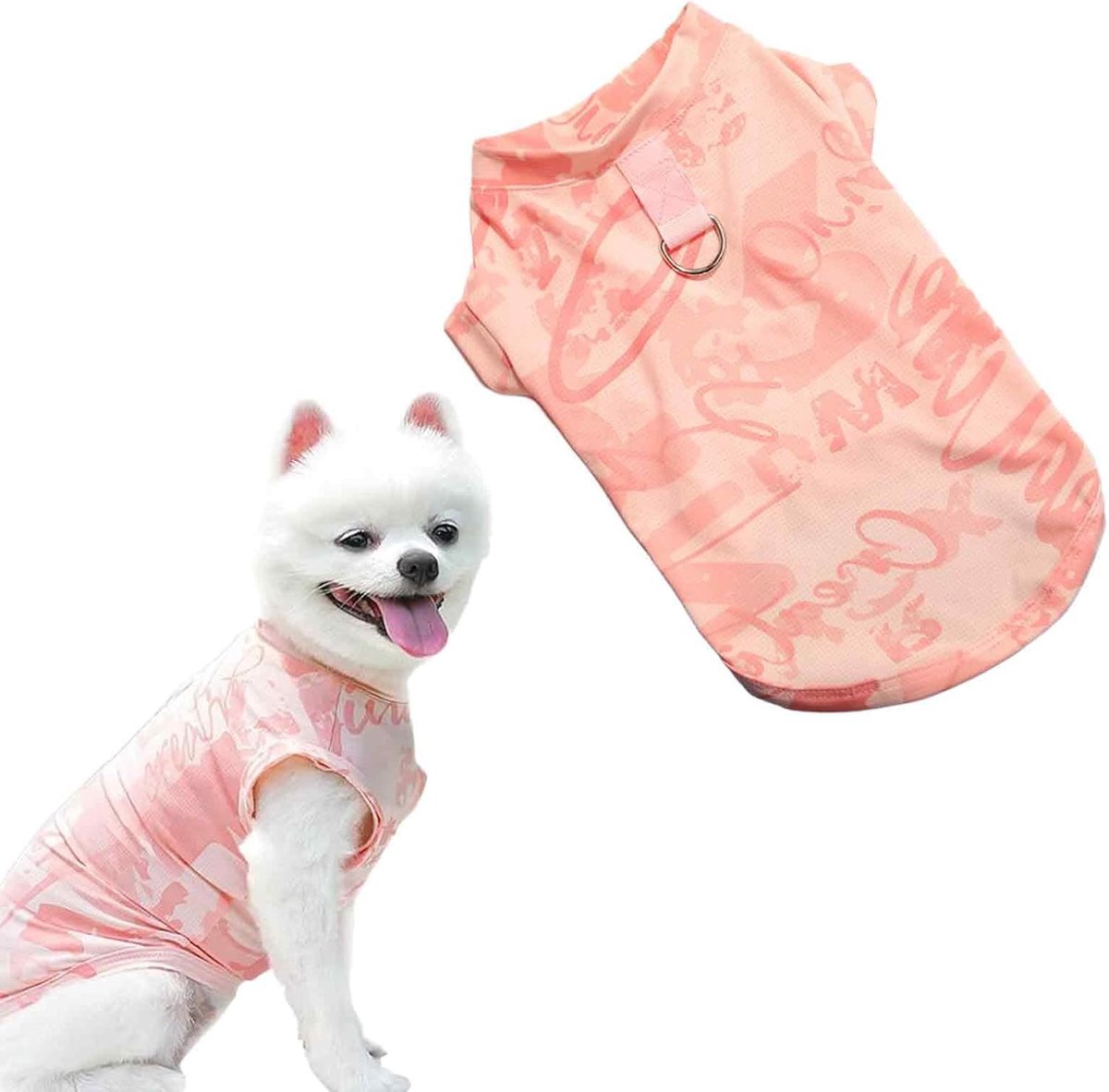 Koelvest voor honden, verkoelende jas, roze, voor kleine honden, borst 40 cm, ademende koeljas voor huisdieren van 2,5 - 4 kg, ideaal voor zomer en peulen