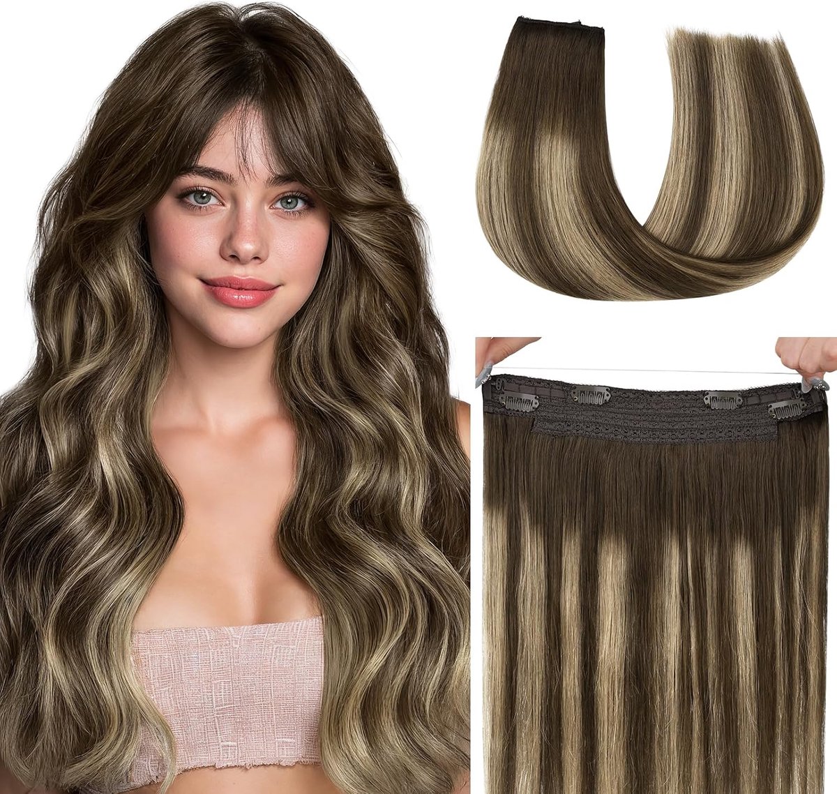 Hotbanana Secret Hair Extensions van echt haar, 35 cm, 75 g
