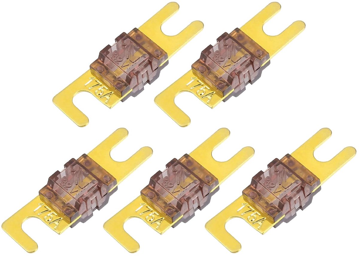 Mini ANL Zekeringen 175A / Audio CD Zekering voor Auto / 5 Stuks Gouden Toon Bruin