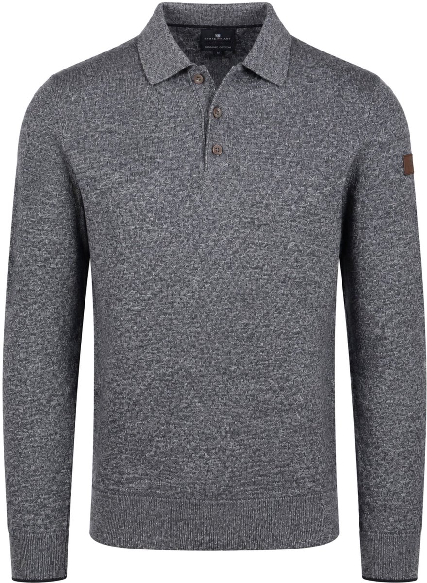 State of Art Pullover Polokraag Navy - Maat L - Heren - Pullovers