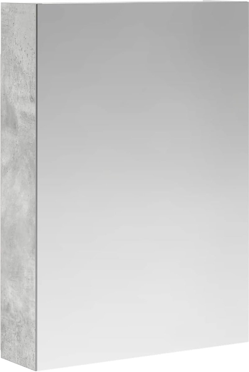 Badkamerspiegelkast met plank beton grijs 50 x 14,5 x 70 cm, badkamerkast opbergkast voor make-up wastafel gastenbadkamer 889042