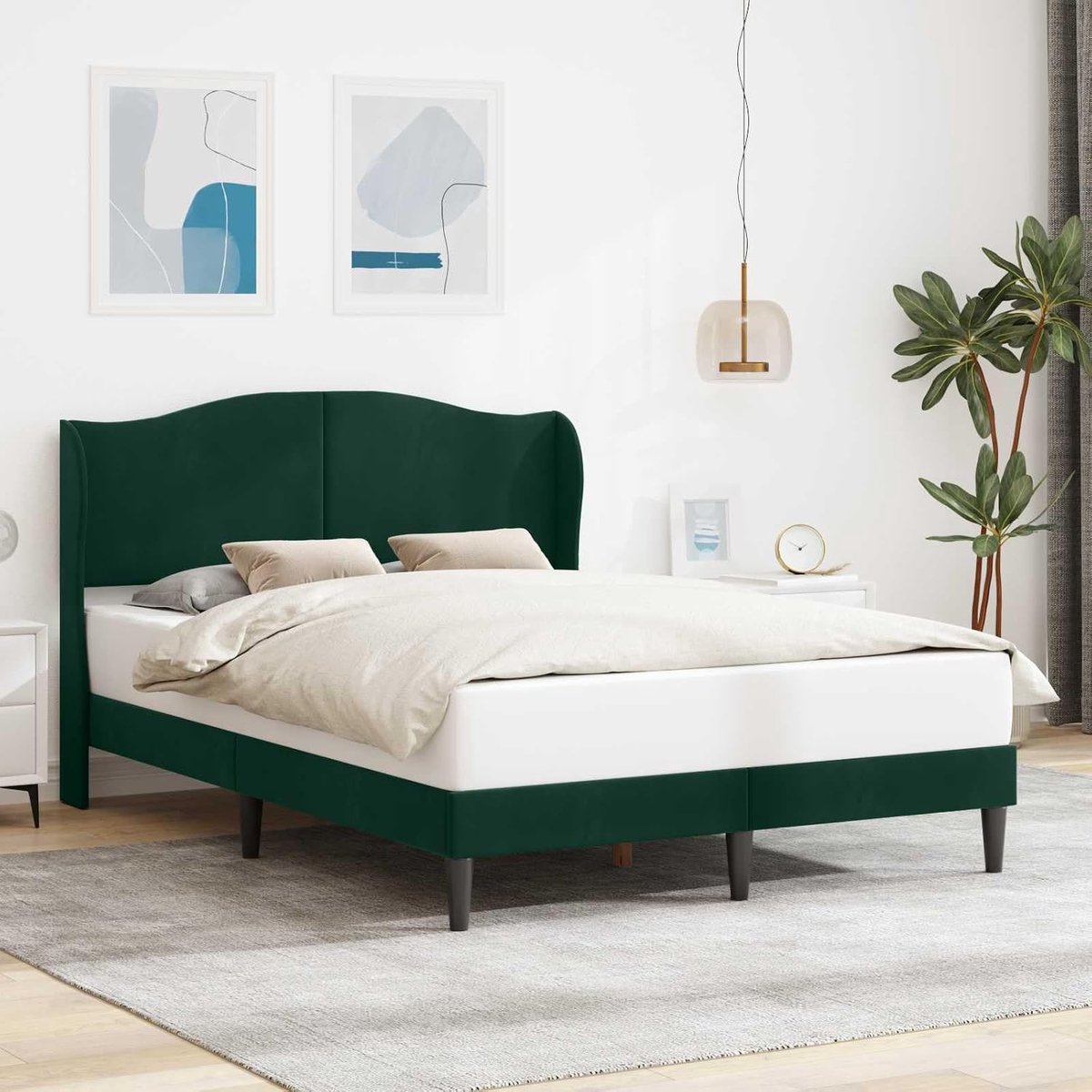 Bedframe modern donkergroen 160x200 cm
