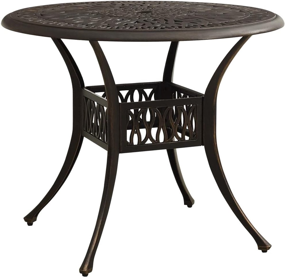 Tuinmeubeltafel, terrastafel, outdoor tafel, tuintafel, brons, 90 x 90 x 74 cm, gegoten aluminium voor tuinen, terrassen, balkons