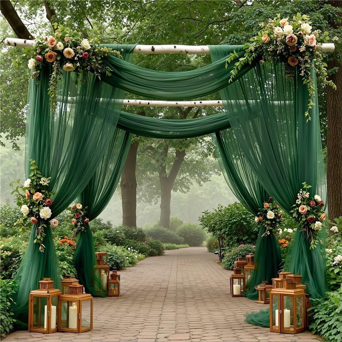 75 cm x 800 cm - bruiloftsboog - bruiloftsgordijn - decoratieve tule