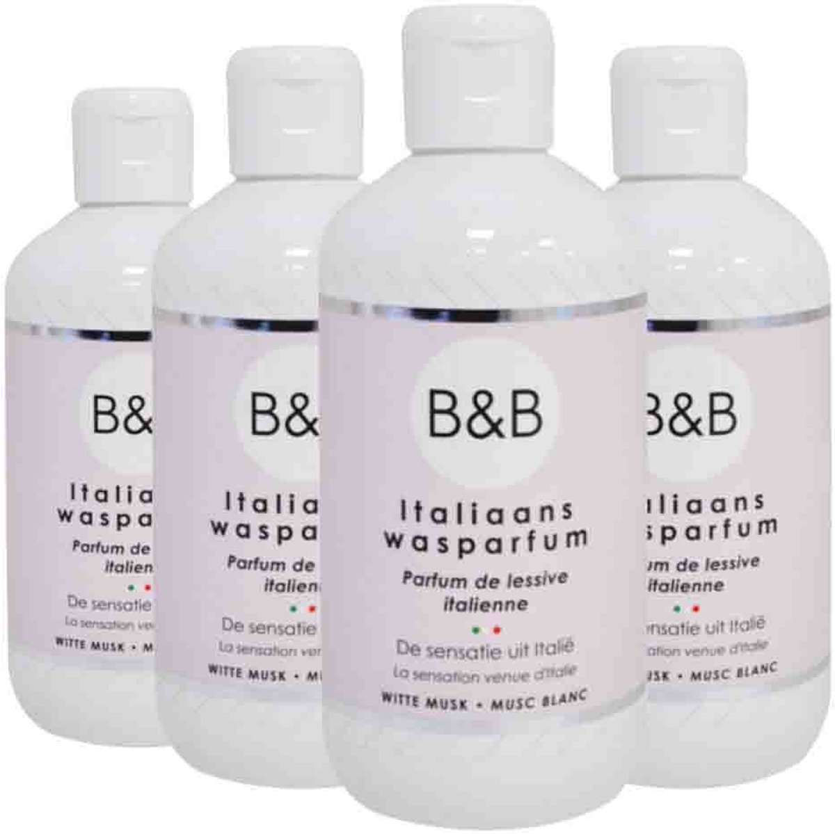 B&B Italiaanse Wasparfum - Witte Musk - 4 x 250 ml - Voordeelverpakking