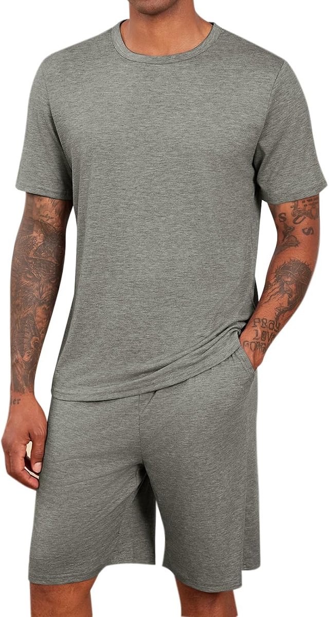 Heren pyjama sets zomer pyjama korte mouwen T-shirts en shorts 2 stuks lounge sets nachtkleding