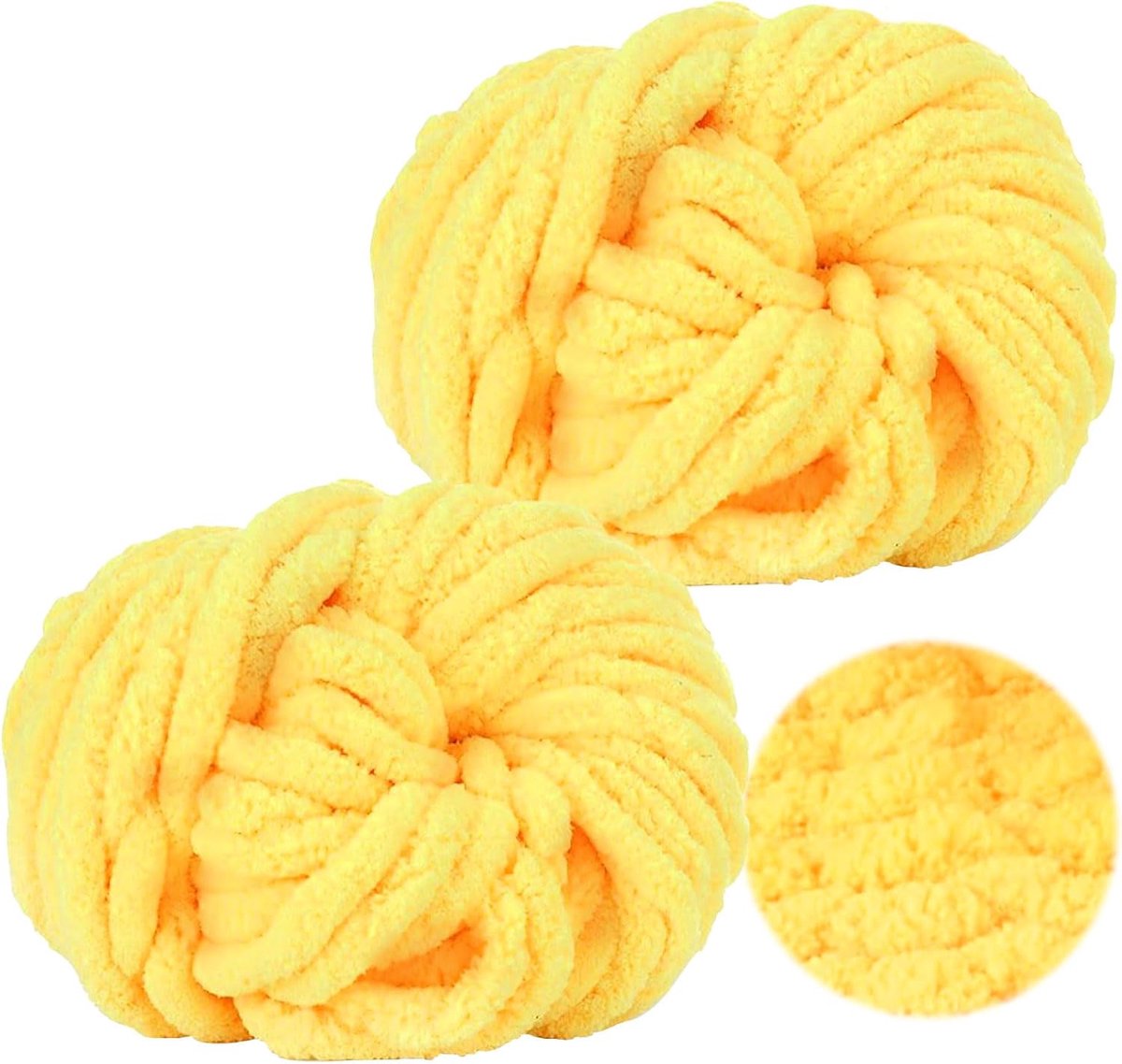 wol om te haken, 250 g x 2, Chunky Yarn wol, warm geel, superzachte dikke wol voor handbreien, armbreien, wol, wollig, voor haken van deken, sjaals, mutsen, sierkussens