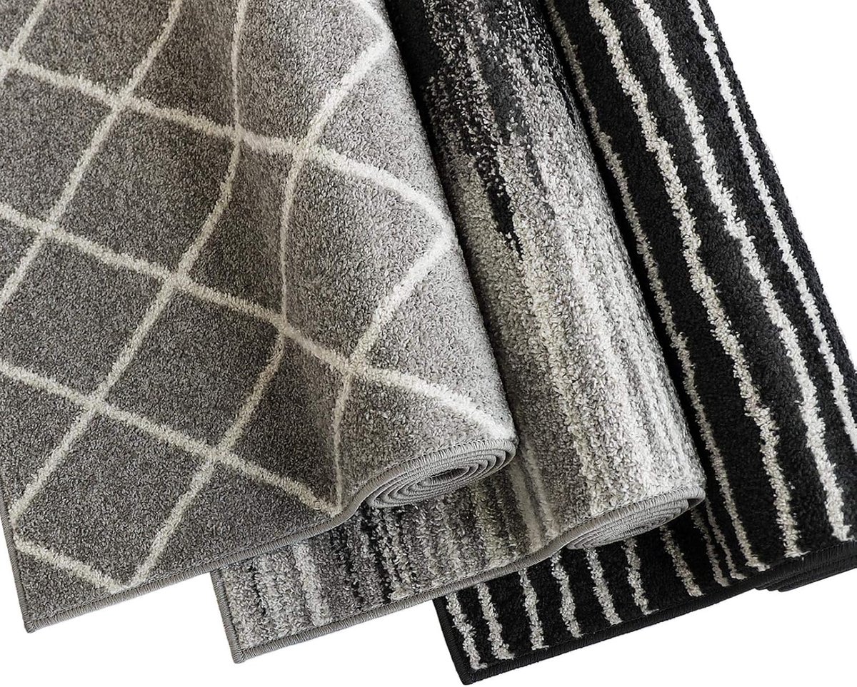 Vloerkleed, woontapijt of loper, verkrijgbaar in 3 designs en vele maten, zachte, pool met patroon, voor hal, kantoor of woonkamer, geweven (200 x 800 cm)