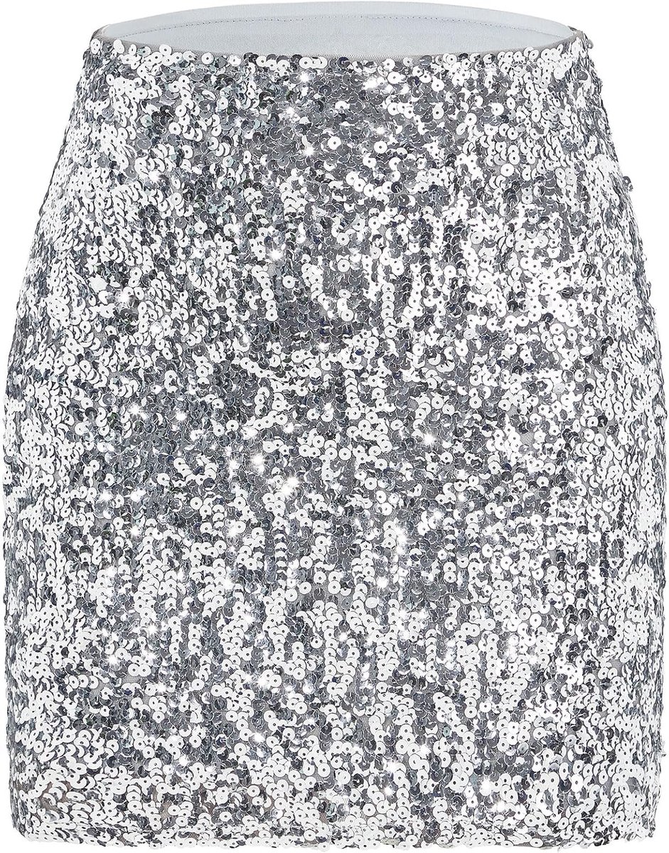 Star Pailletten rok party rave outfit dames glitter rok met elastische taille
