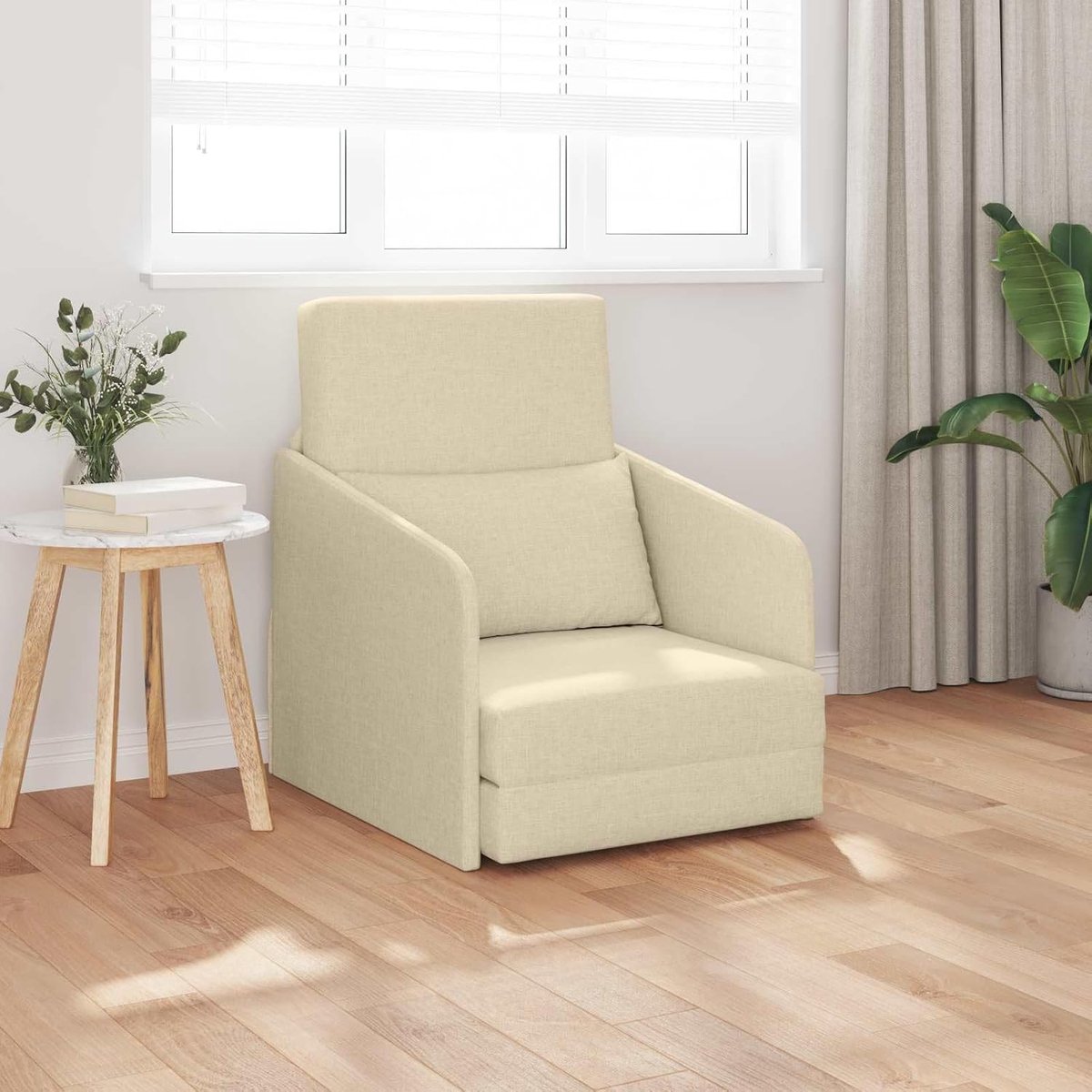 60 cm crème stof zitgelegenheid met metalen frame en gestoffeerde meubels voor moderne inrichting