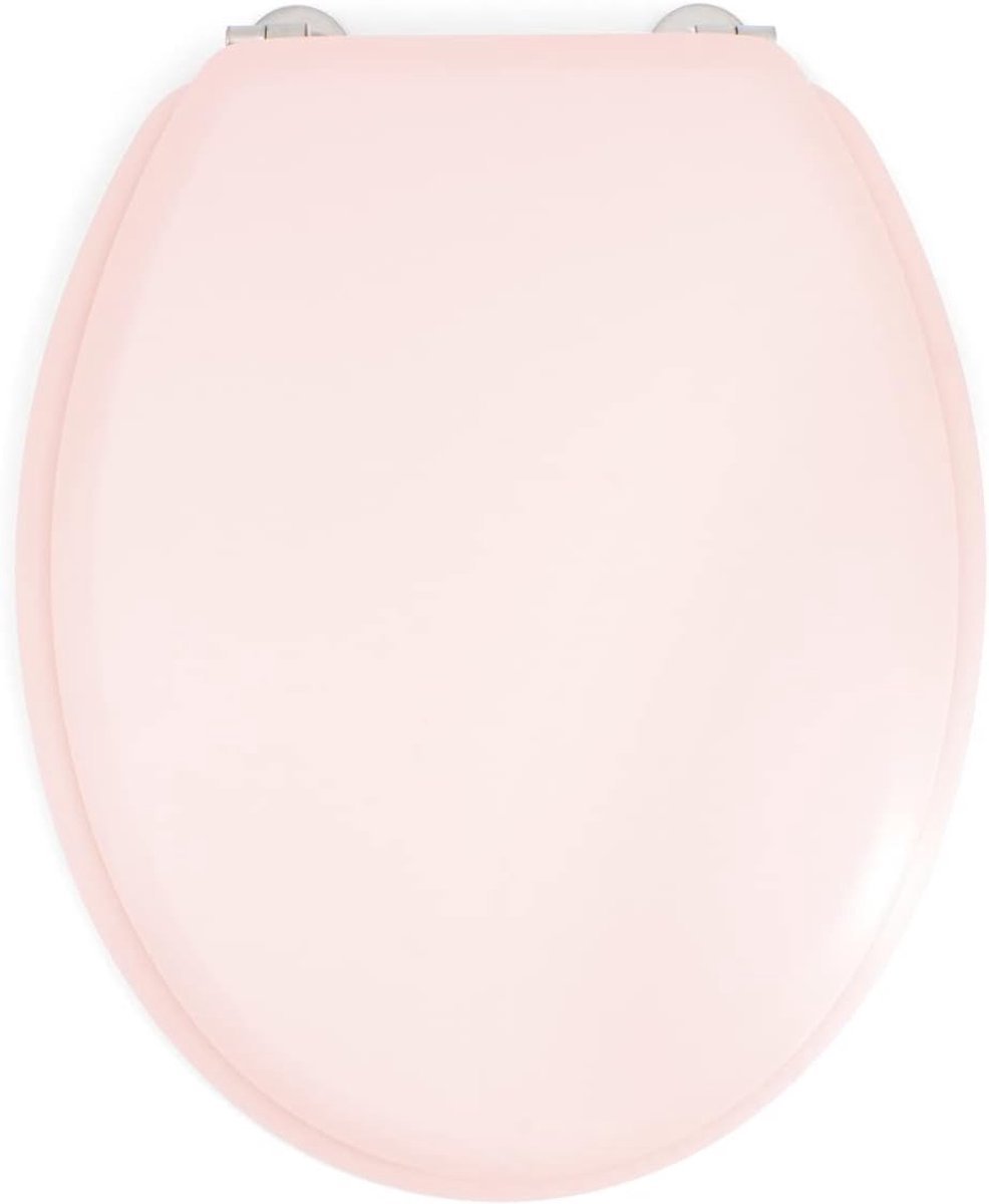 Design Dolce WC-bril, hout, vorm, roze, 44 x 37,5 x 5,5 cm