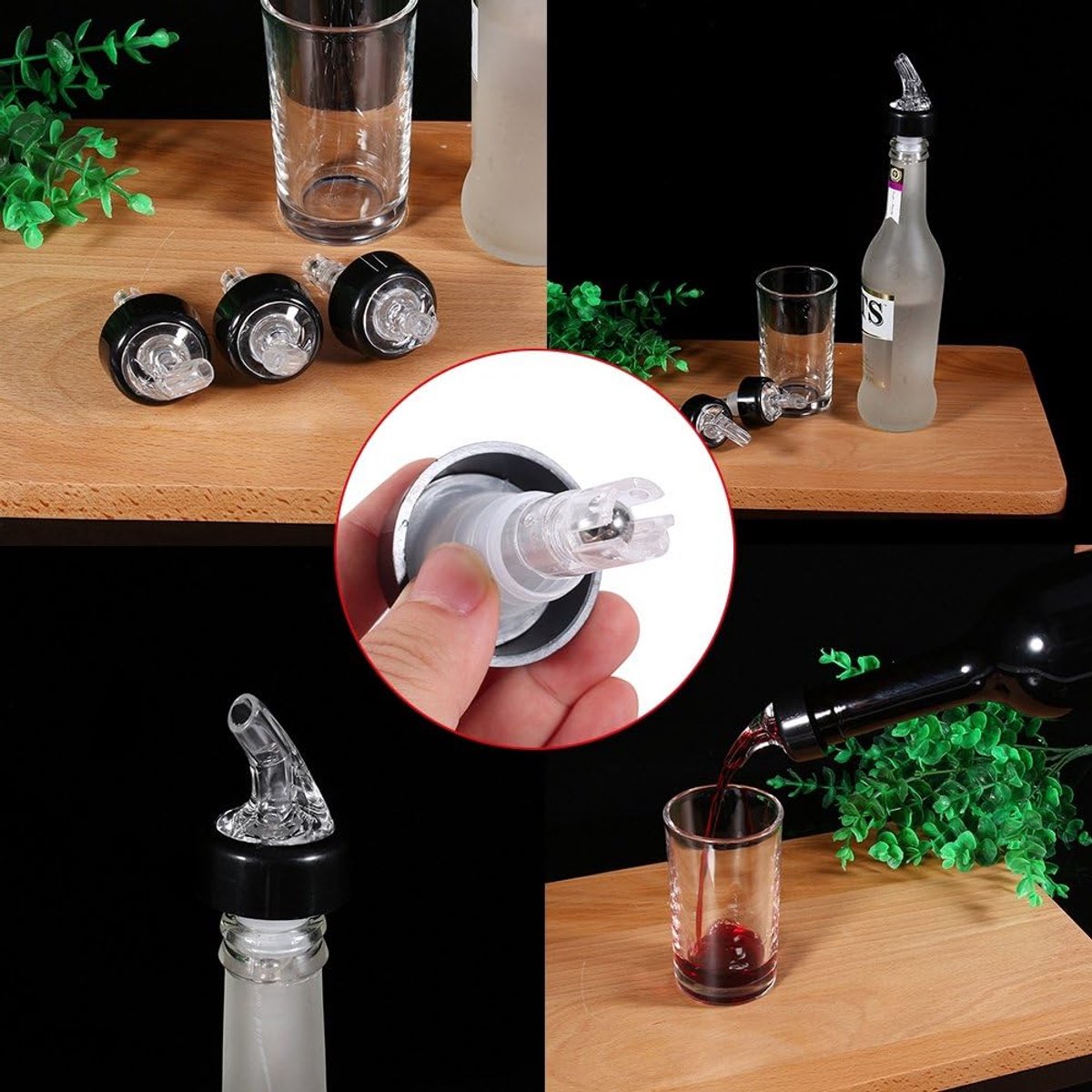 Dailygoods- Gietstopper - 40 ml - Plastic - Flessenschenker - Antilek - Gemakkelijk in gebruik - Transparant