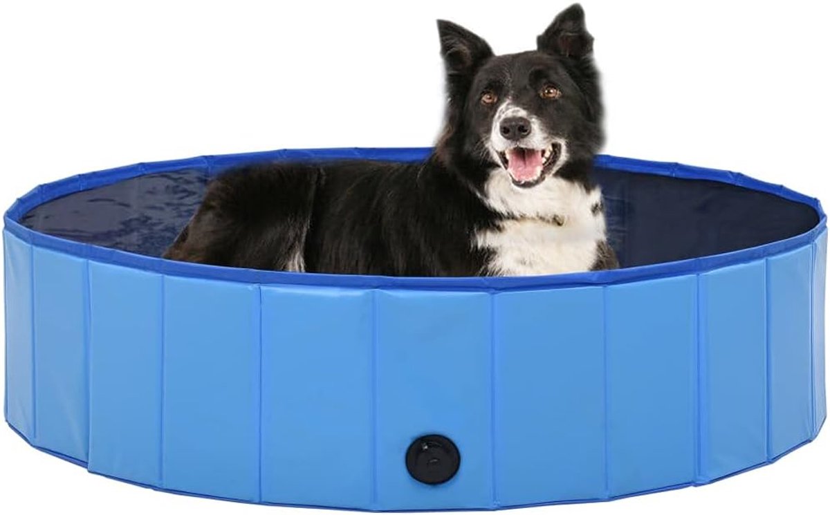 Hondenzwembad, opvouwbaar, 120 x 30 cm, robuust kinderbadje voor honden, opvouwbaar zwembad voor tuin en binnen, blauw