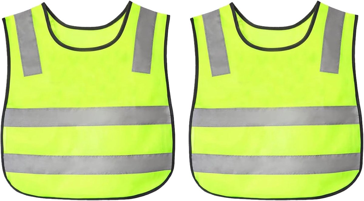 Vis Vesten voor Kinderen, Gele High Vis Jassen Hoge Zichtbaarheid Reflecterende Veiligheid Vest voor Meisjes Jongens Buiten