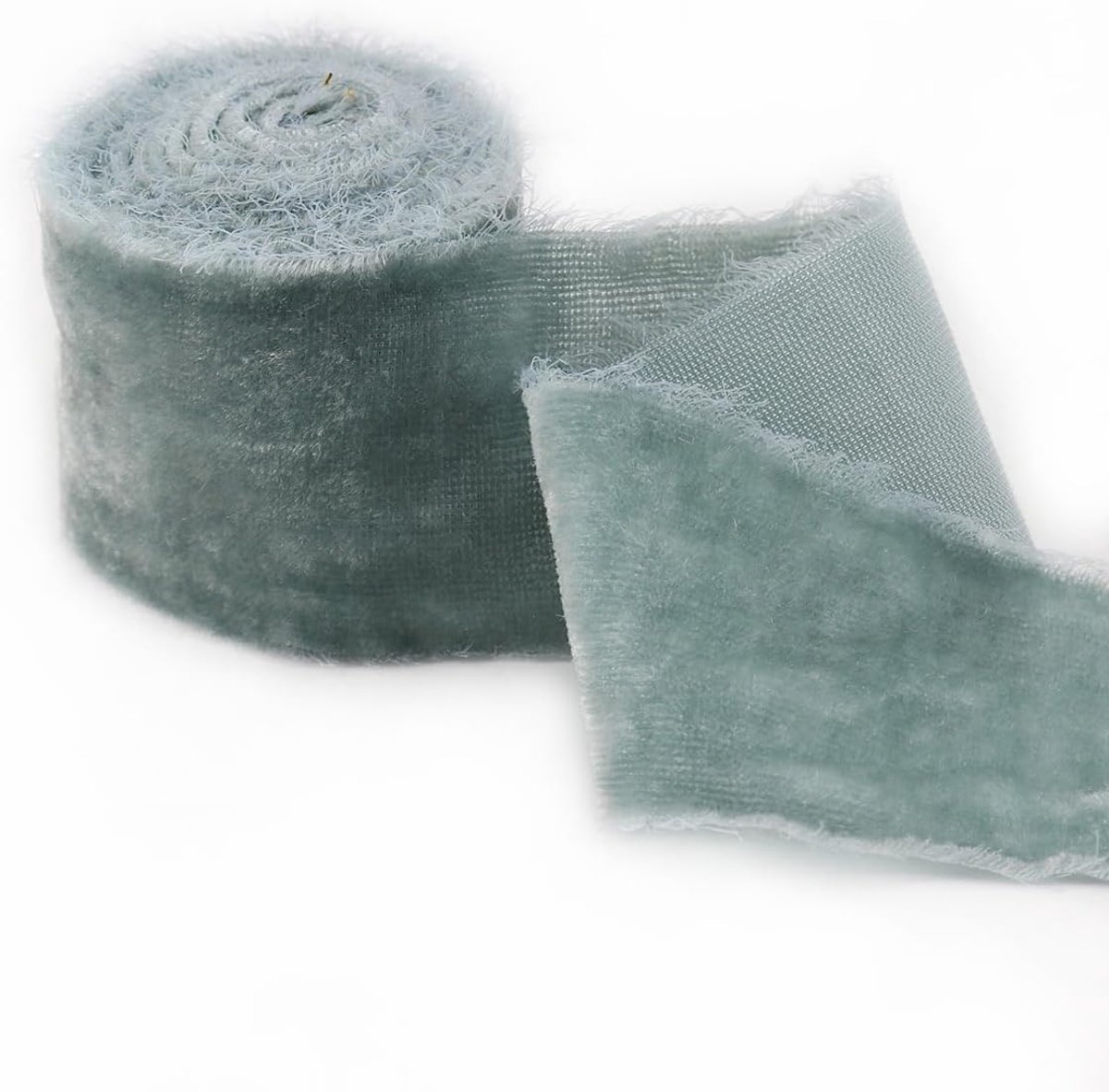 1m satijnband kerstband uitgefranjed lint ruwe rand 5 cm bruiloftsband boeket cadeauband satijnband franjeband zijde-satijnband DIY knutselen haarsluitingen bruiloft Licht Grijsgroen