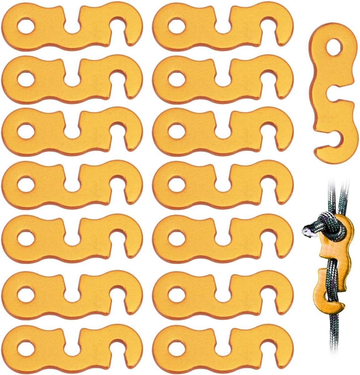 15 Stuks Tentlijnspanner Oranje, Touwspanner voor Kamperen, Windtouw Gesp voor Buiten Wandelen en Picknicken