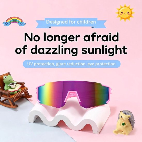 Zonnebrillen voor kinderen, UV400-bescherming, gepolariseerd, voor jongens en meisjes, ideaal voor fietsen, vissen, golf, wandelen, hardlopen, skiën — afbeelding 3