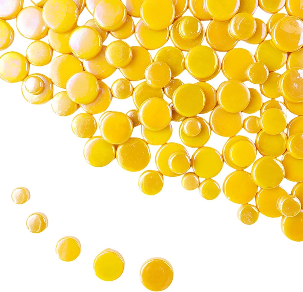 Mozaïektegels, 500 g, mini-cirkelmozaïek, voor bloempotten, vazen, kopjes, tuin- en woondecoratie, doe-het-zelf mozaïekaccessoires (oranje)