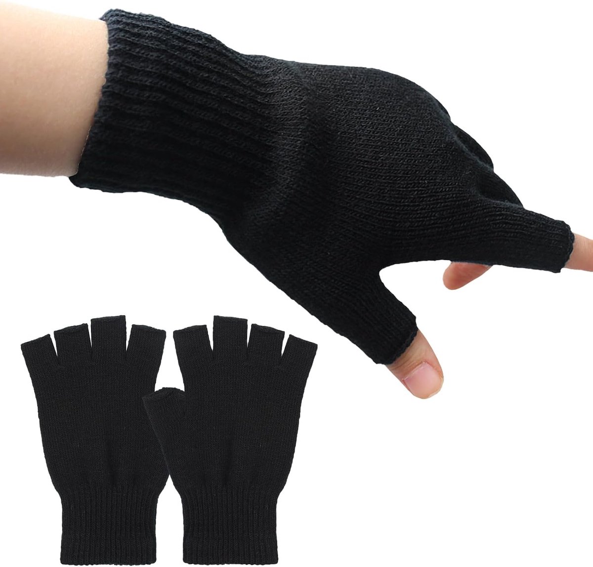 Handschoenen voor dames, vingerloos, handschoenen zonder vingers, handschoenen zonder vingertoppen, vingerloze handschoenen, vingerhandschoenen voor dames en heren