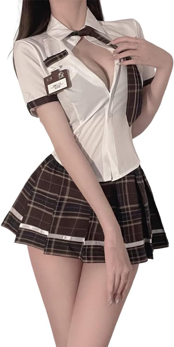 vrouwelijke student JK geplooide rok cosplay anime jumpsuit sexy strakke pasvorm pyjama ondergoed