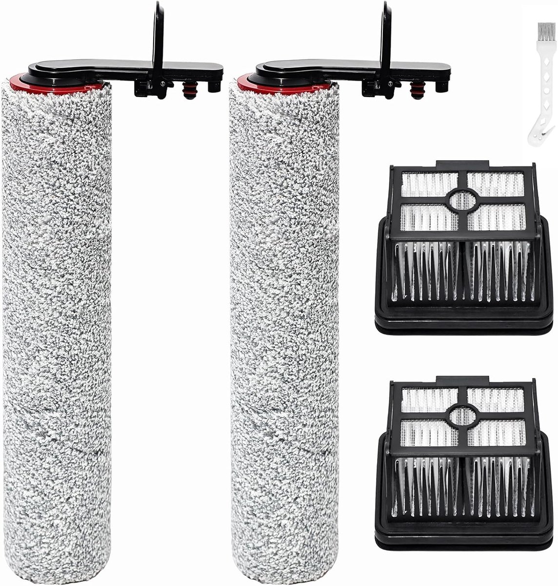 Reserveonderdelen voor Dreame H15 Pro Heat accessoires nat- en droogzuiger, 2 rolborstels + 2 reservefilters + 1 reinigingsborstel