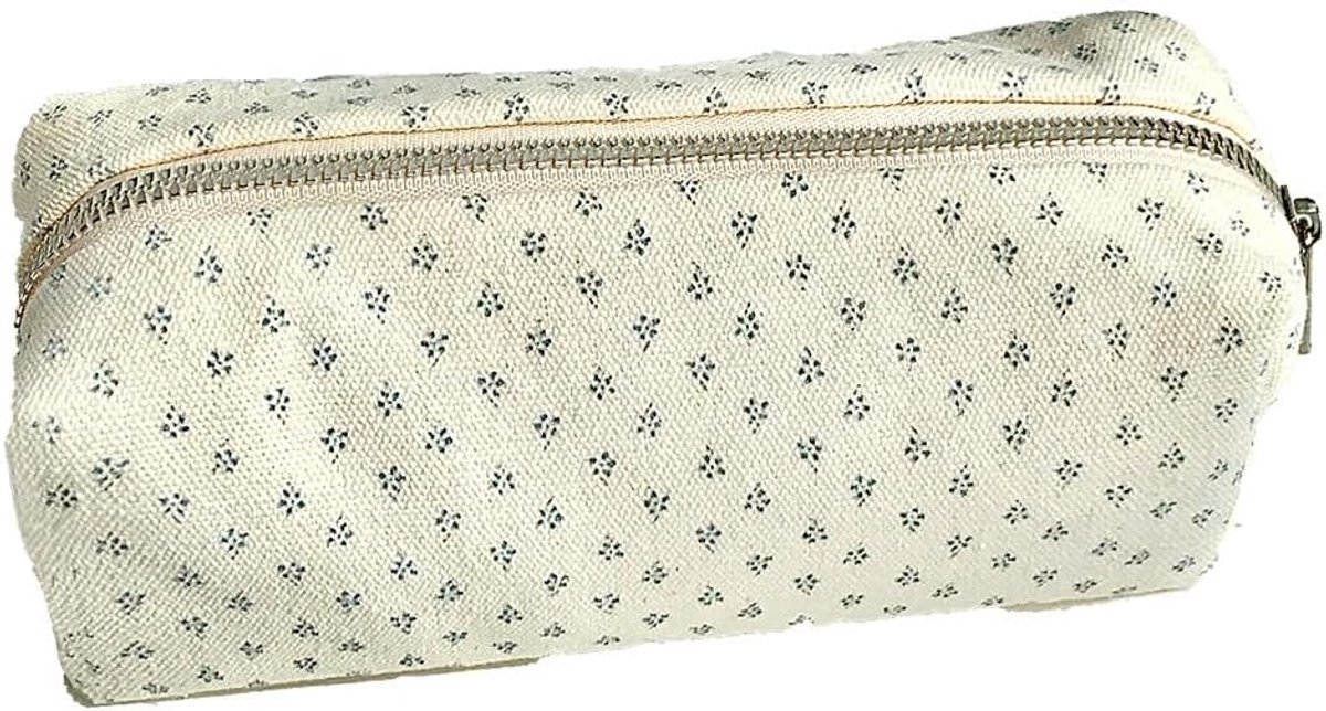Pennenetui met etui, etui, etui met etui, kleine bloemen, voor cosmeticatas, portemonnee, sleuteltas, beige 418, 19.5*8*7cm, LO00418