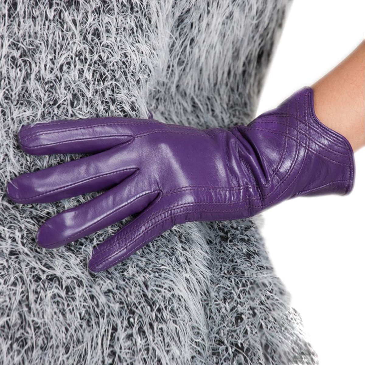 Handschoenen warme handgemaakte curve lamsvel voor vrouwen