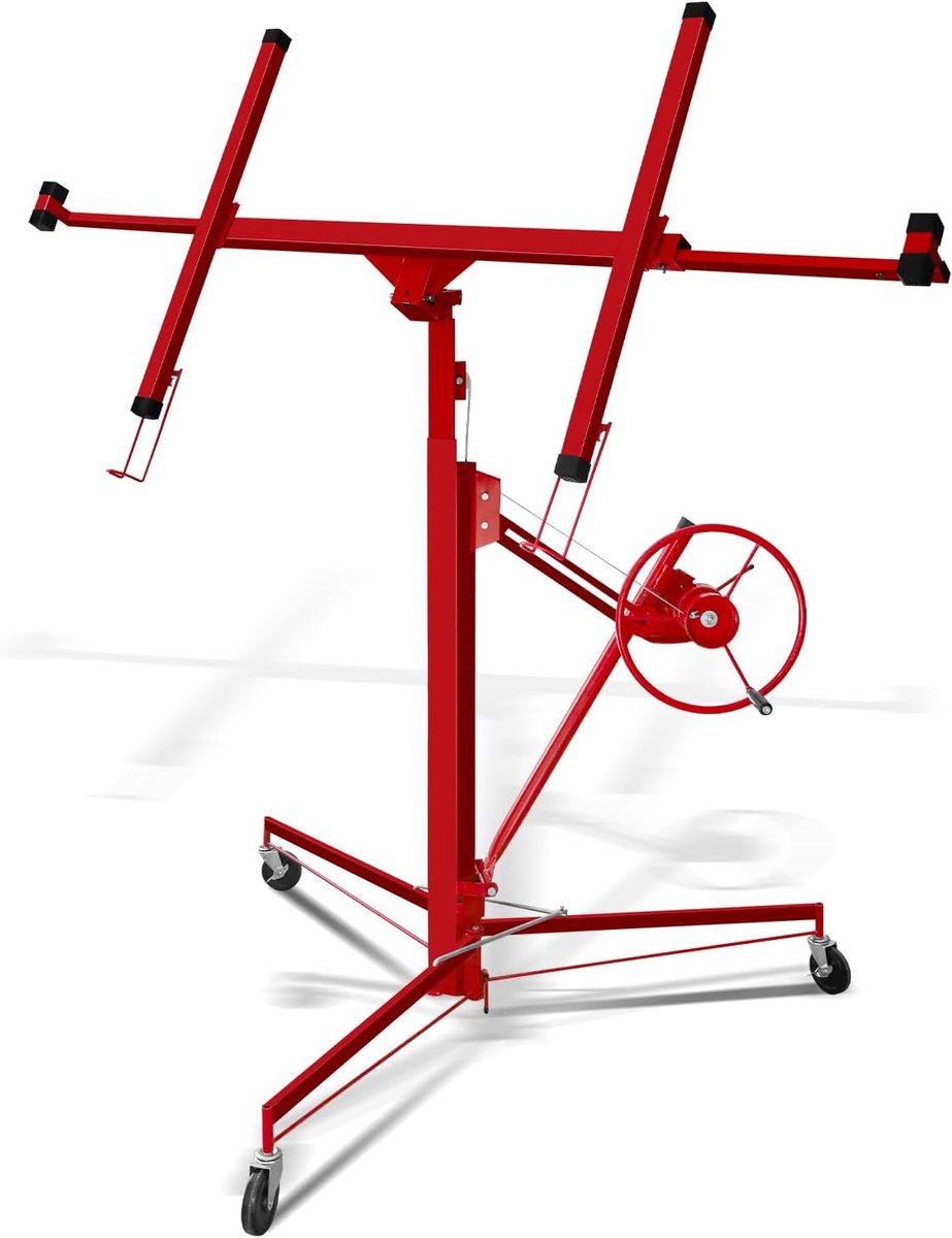 Platenlift XXL voor gipsplaten, in hoogte verstelbaar 132 cm - 325 cm werkhoogte, 68 kg draagvermogen, max. 295 cm, laadarmbreedte, montagehulp voor gipsplaten, terrasplaten