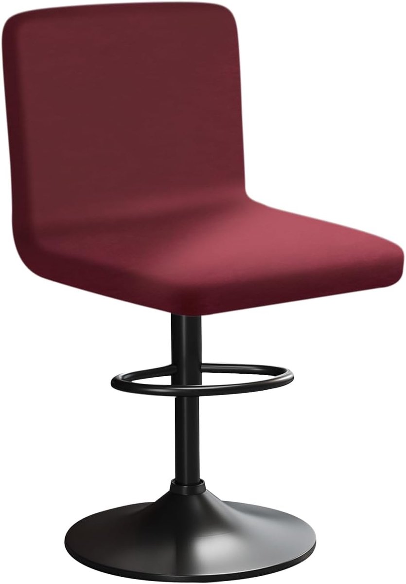 Bar Kruk Stoel Covers Cover Bar Kruk met Rugleuning Fluweel Bar Stoel Covers, Luxe Stof, Één Zachte Textuur, Rekbare Rimpel Gratis Wasbaar Stofdicht (1, Wijnrood)