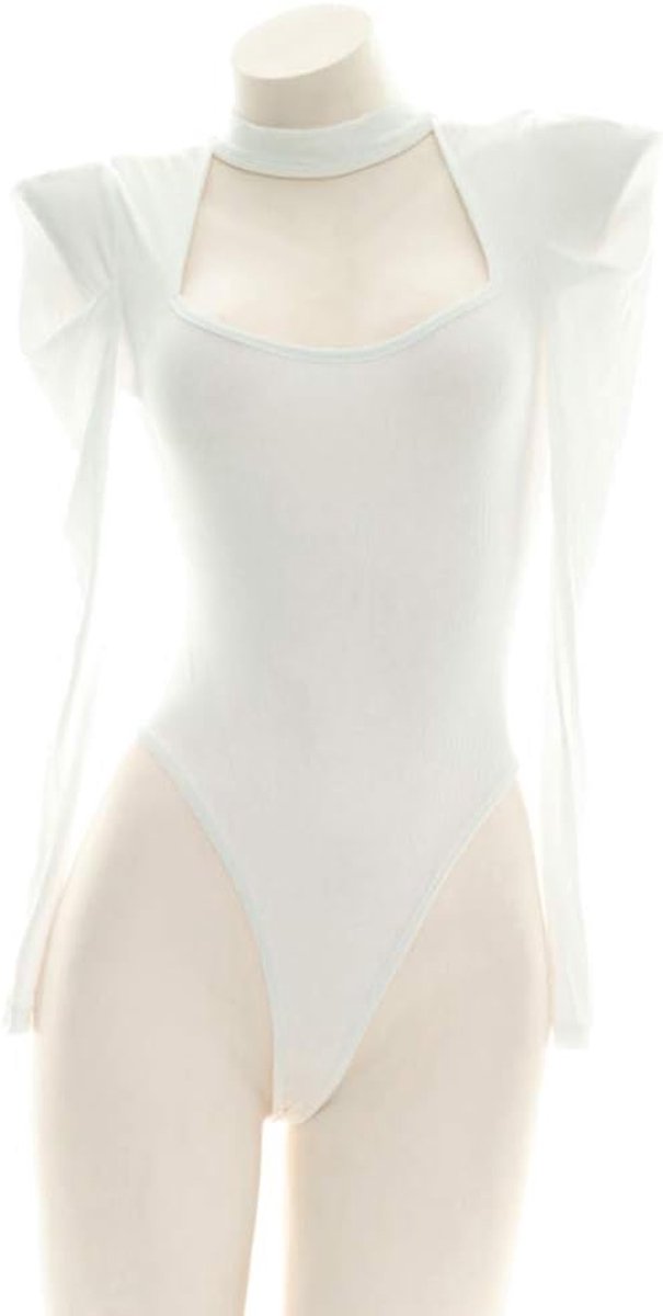 Lingerie Sexy Cosplay Lingerie Kostuum Choker Bodysuit Uitgesneden Tie Up Shirt Kawaii Bikini Rollenspel Outfit Lolita Ondergoed
