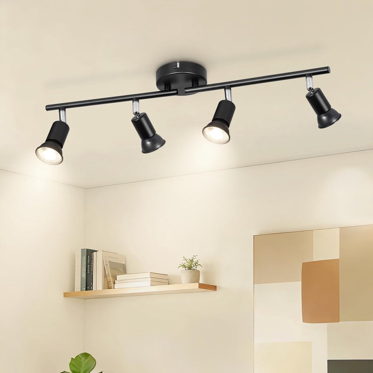 LED plafondspot zwart 4 lampen