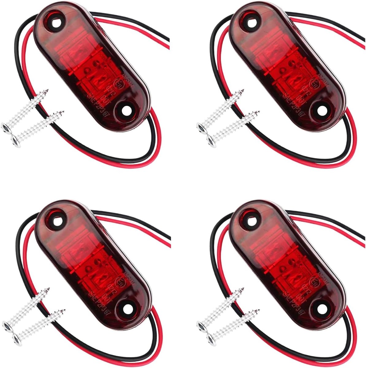 4 Led-Zijmarkeringslichten, 12/24 V, Led-Aanhanger, Lamp, Waarschuwingslicht, Voor Vrachtwagen, Camper, Caravan Voor Aanhangers