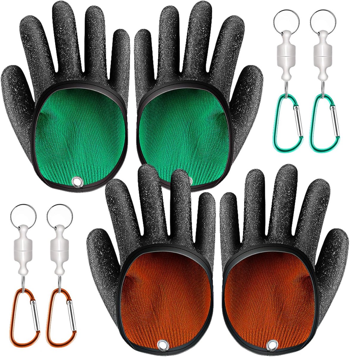 Vishandschoenen, premium set, waterdichte landingshandschoenen, snoek met magneetsluiting, snijbestendige hengelhandschoenen voor snoekbaars en meervallen, steekvaste visserhandschoenen met