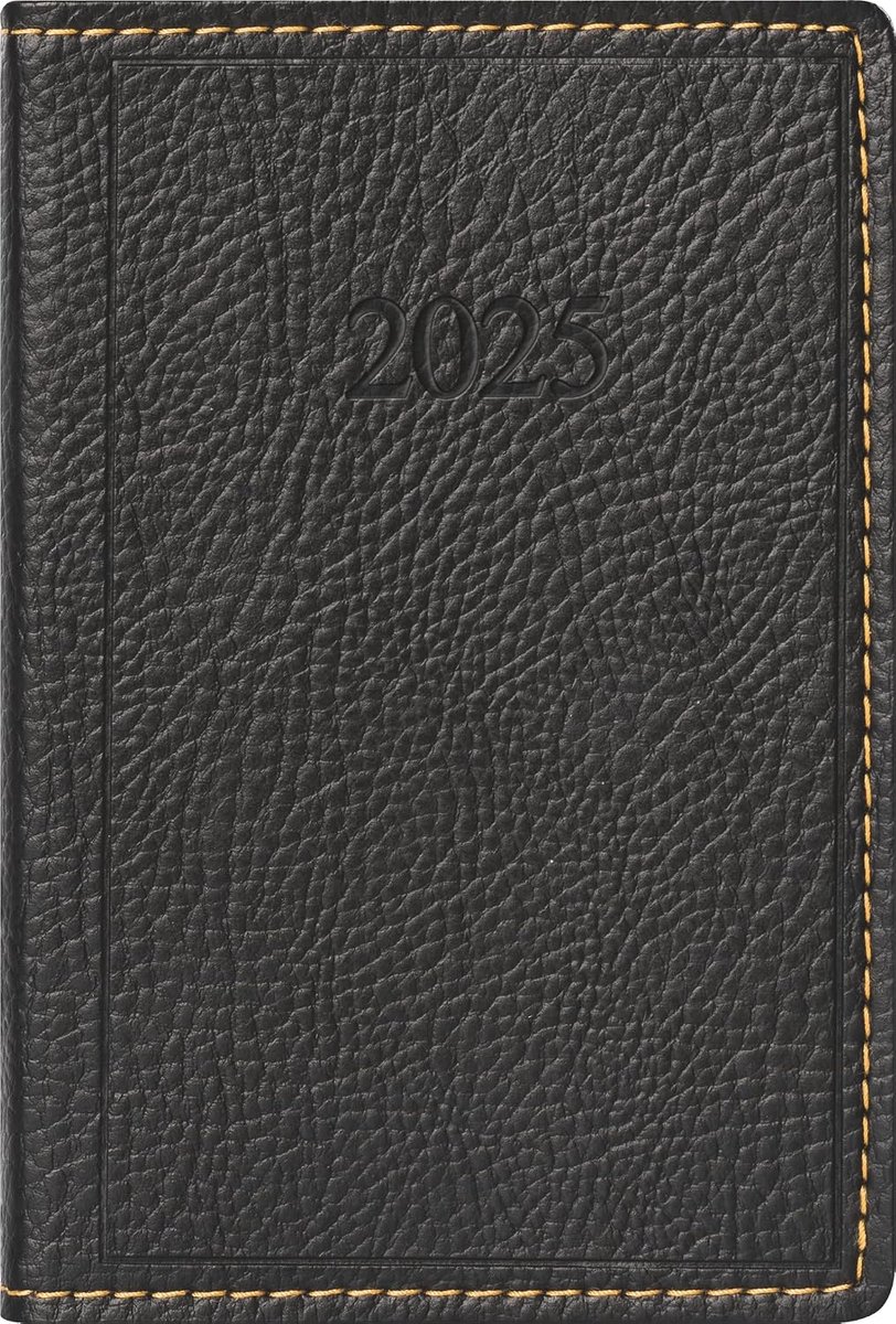 Rido/idé Zakagenda model partner/industrie I (2025), 2 pagina's = 1 week, A7, 224 pagina's, kunstleren omslag Prestige, zwart
