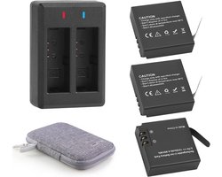3 x 1350mAh Accu & Oplader voor AKASO Brave 7LE (Niet voor Brave 7)