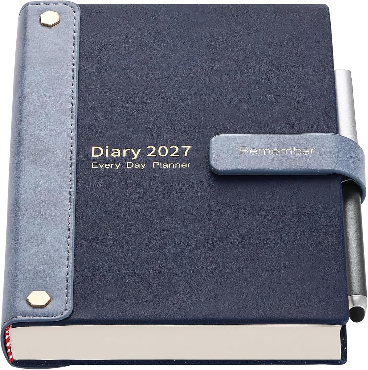 Dagboek 2027,2027 Dagboek A5 Pagina per dag, Volledig Jaar Dagboeken, Blauw