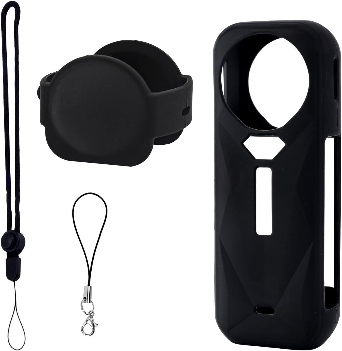 Cameraprotector voor Insta 360 x5, Siliconen Camera-Accessoires met Lensbeschermer Polsband Draagkoord Screenprotector Compatibel met Insta 360 x5