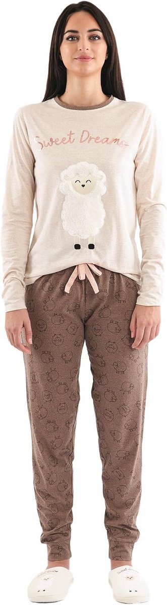 damespyjama/lange en korte pyjama met dierenmotief