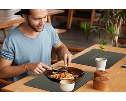 Placemats - 6 stuks - 45x30 cm - Quote - Hier, je voulais des tacos, maintenant j'en mange. Accomplis tes rêves. - Spreuken - Olijfgroen
