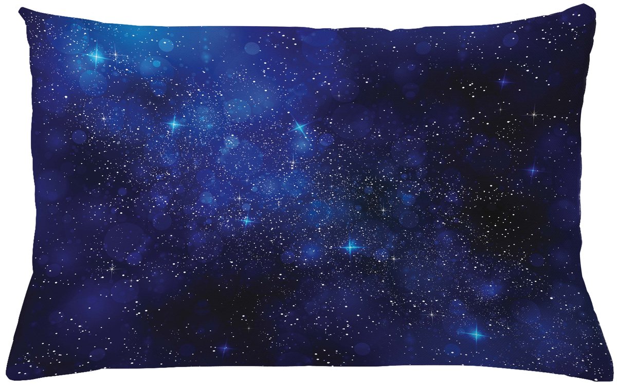 ABAKUHAUS Ster Sierkussenhoes, Shooting Sterren Levendig Celestial Uitzicht Infinite Ruimte Constellation Clusters, Decoratieve Rechthoekige Sierkussenhoes, 65 x 40 cm, Marineblauw Zwart