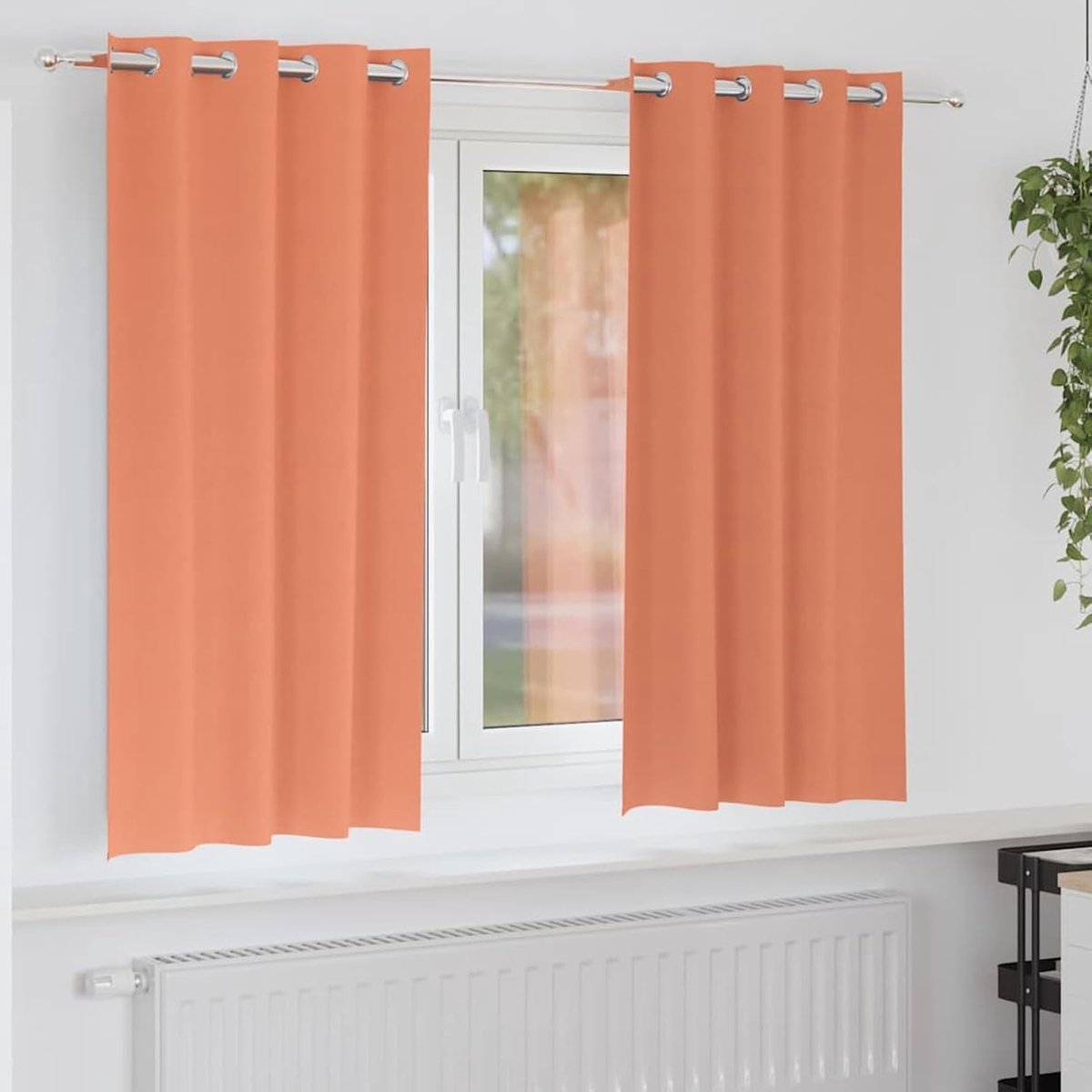 Gordijnen met gordijnen, 2 stuks, terracotta, 175 x 140 cm, polyester, inkijkbescherming, zonwering voor ramen, deuren, slaapkamer, woonkamer