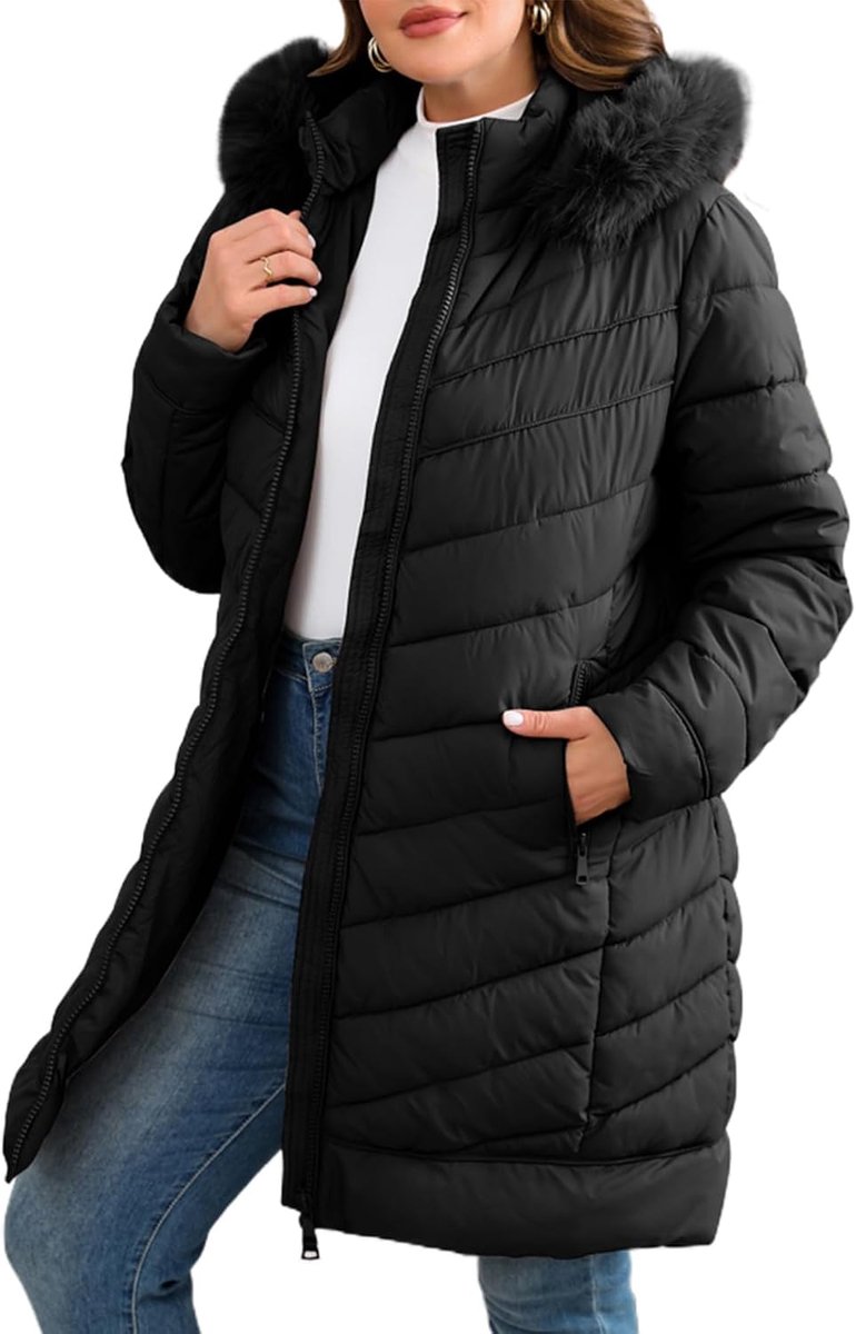 Pufferjassen voor vrouwen plus size gewatteerde winterkleding capuchon jas met zakken