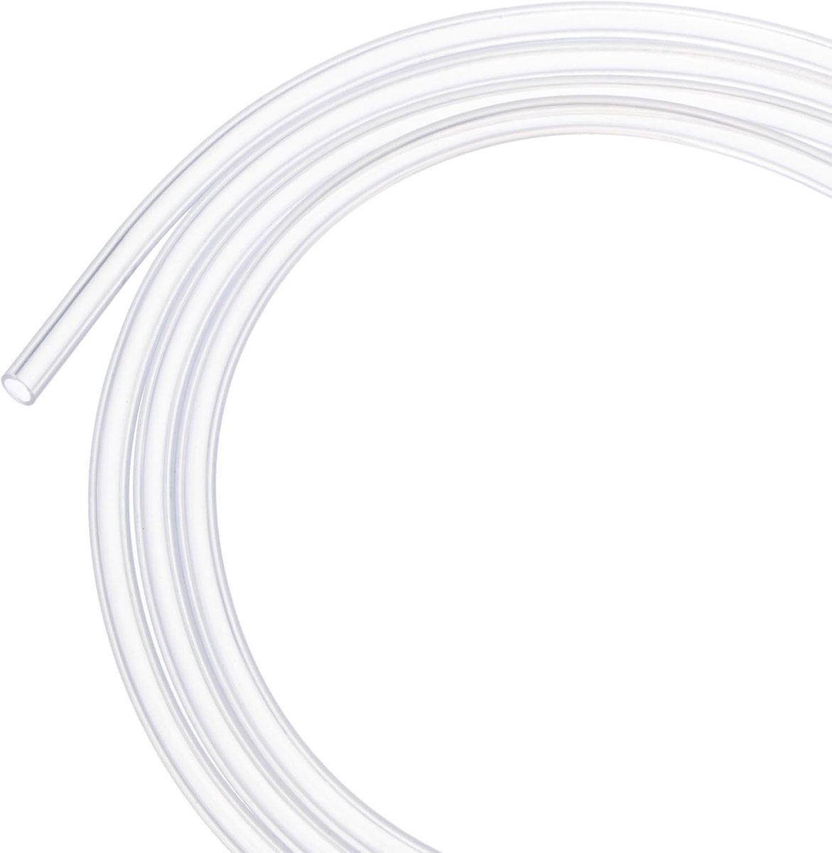 Siliconen buis, 3/32" (2 mm) ID x 1/8" (3 mm) OD flexibele siliconen rubberen buis, 5 M hoge temperatuur waterluchtslangpijp voor pomp/vloeistofoverdracht, brouwen/aquaponics [helder]