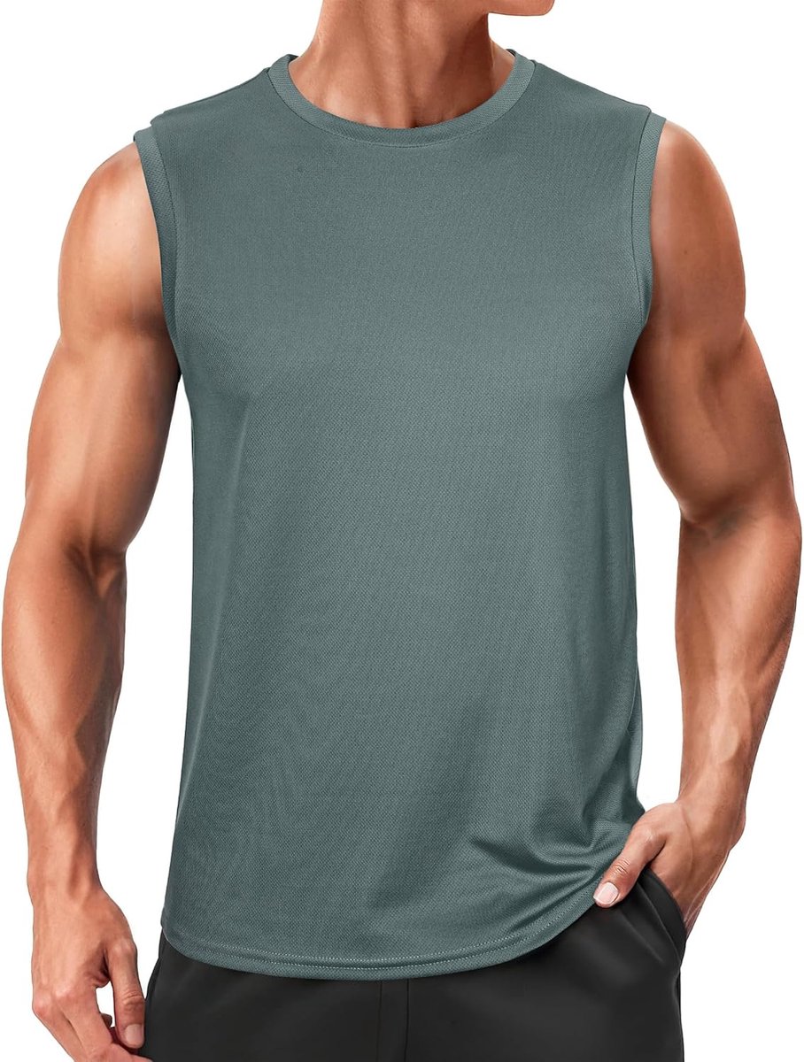 Sporttanktop voor heren, mouwloos, tanktop, fitnessstudio, hardlopen, ademende top, lichte top, training, fitness, tanktops, hardlopen, gym, zomer, T-shirt, mouwloos, S-3XL
