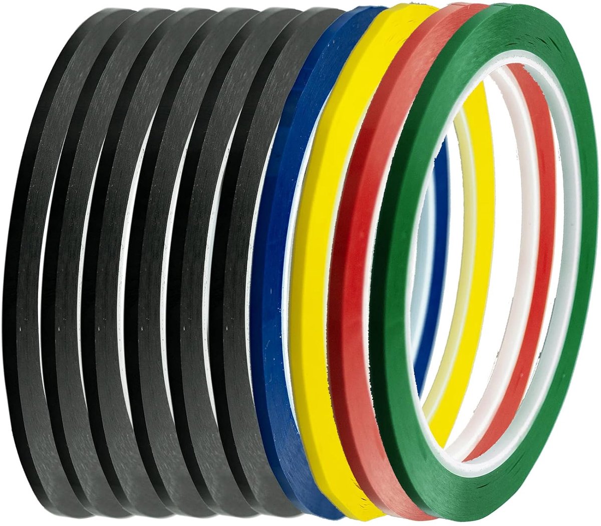 10 stuks whiteboard-tape, 3 mm breed, meerkleurig, voor kantoor, school, markering, meerkleurig