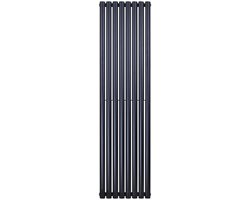 BELRAD Verticale designradiator ovaal dubbel 1800x472mm - Zwart - 8 elementen - 1640W