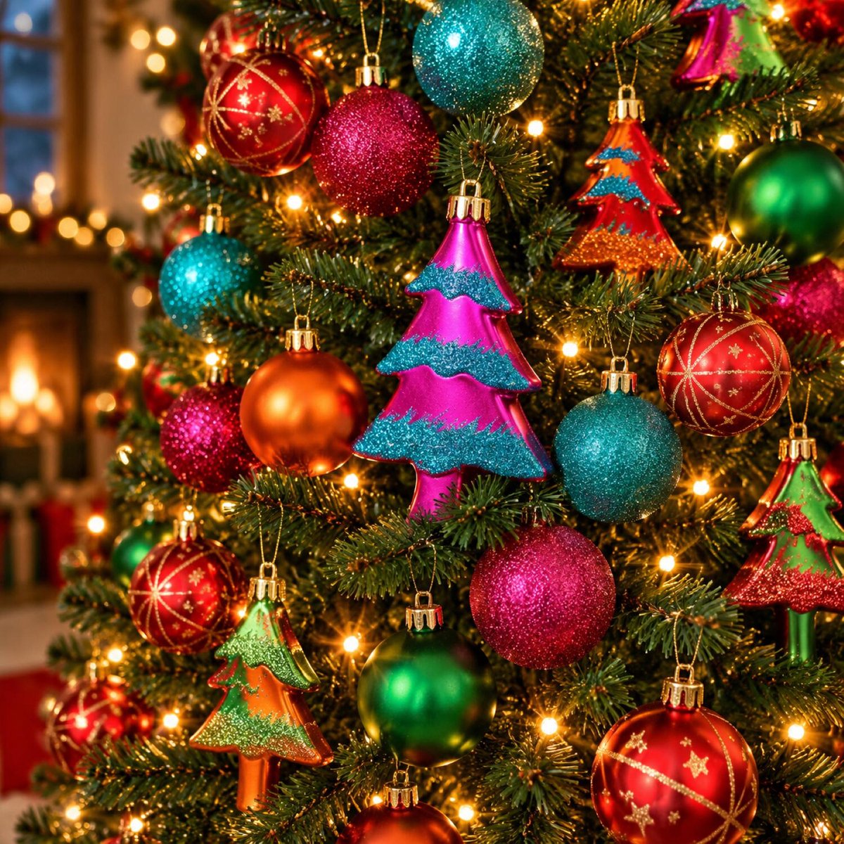 Inge Christmas Kerstballen en kerstboom ornamenten - 31x st - gekleurd - kunststof