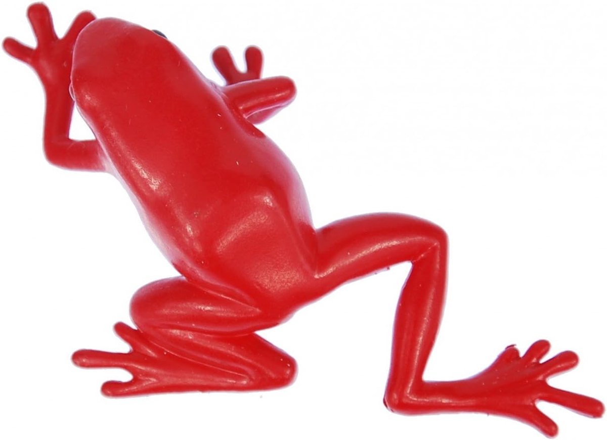 Rode kikker rubberen broche aardbei kikker dendrobates pumilio pijl gifkikker boomgaars rood giftige kikker regenwoud dendrobaten - handgemaakte modesieraden I reversspeld button pinnen