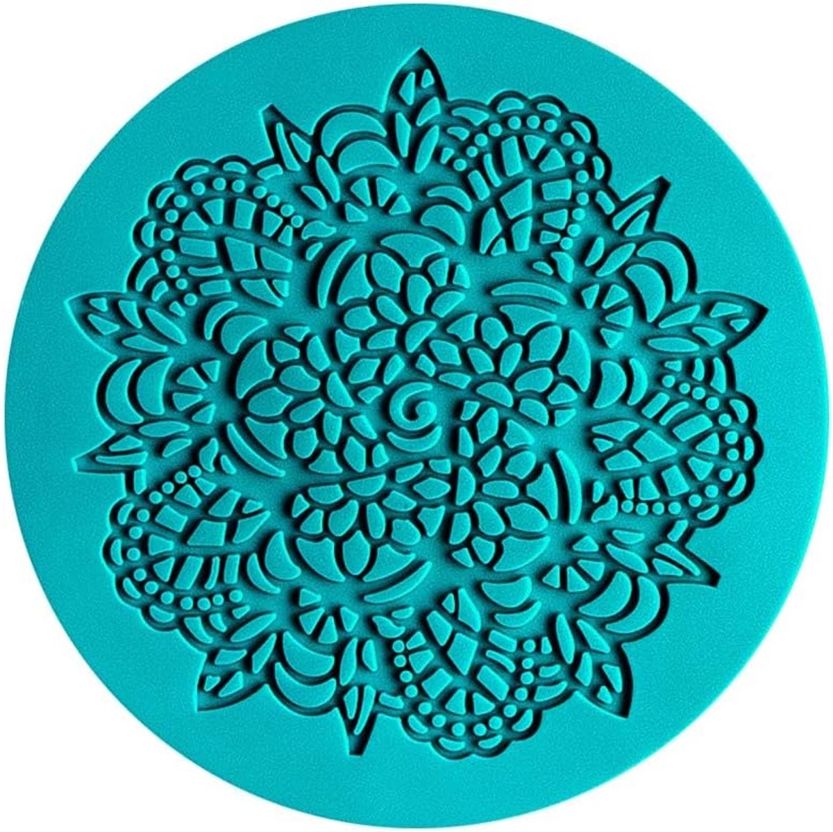 mit Herz Siliconen decormat | Siliconen vorm fondant | Hoogte: 2mm | Top Design | ideaal voor het maken van randen in kant optiek | Gereedschap voor het vormen van fondant (Design 12 | Ø 9,8cm)